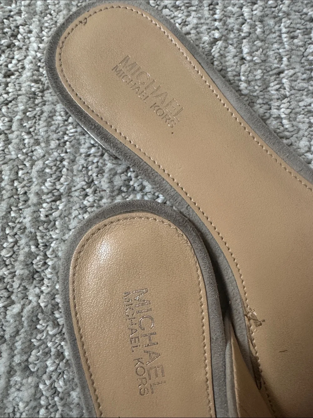 Michael Kors Taupe Knot Slide Sandals